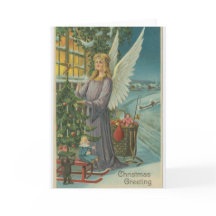 Vintage angel gifts christmas greeting card