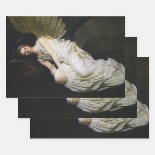 Vintage Angel Heavyweight Decoupage Angels  Wrapping Paper Sheet (Set)