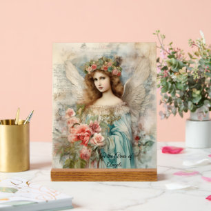 Vintage Angel In Blue Acrylic Sign