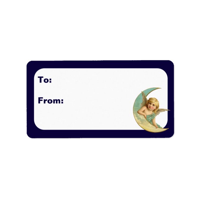 Vintage Angel in Crescent Moon Label (Front)