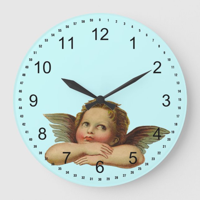 Vintage Angel Large Clock (Front)