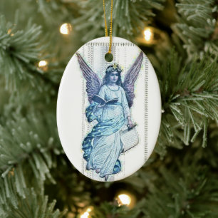 Vintage Angel Personalised Ceramic Tree Decoration