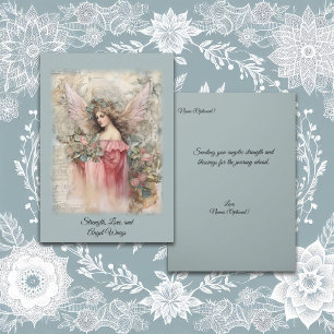 Vintage Angel Pink Roses Card