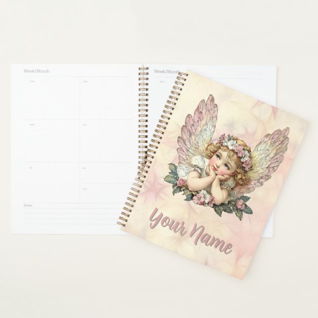 Vintage Angel Planner Personalize with Your Name" (Display)