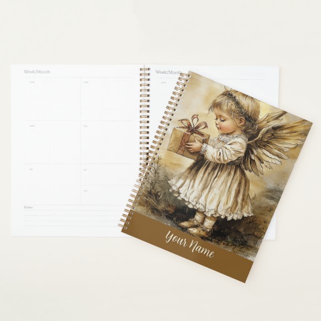 Vintage Angel Planner Personalize with Your Name" (Display)