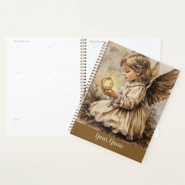 Vintage Angel Planner - Personalize Your Name (Display)