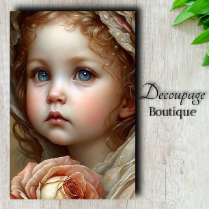 Vintage Angel Portrait Decoupage Tissue Paper