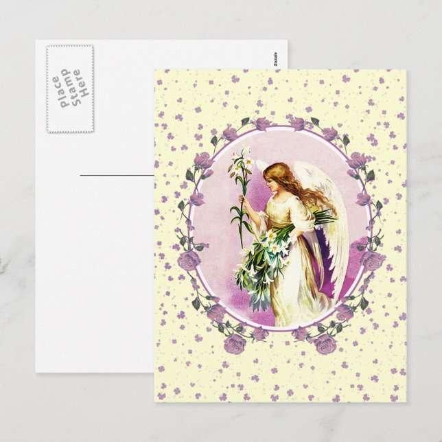 Vintage Angel Religious Easter  Holiday Postcard (Front/Back)