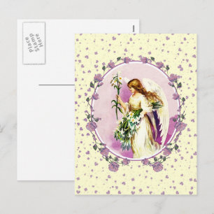 Vintage Angel Religious Easter  Holiday Postcard