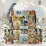 Vintage Angel Victorian Christmas Cards Collage Wrapping Paper<br><div class="desc">Very pretty superior quality Wrapping Paper</div>
