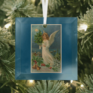 Vintage Angel With Tree Ornament