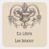 Vintage Angels and Fish Fountain Bookplate