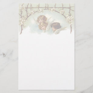 Vintage Angels and Flowers Stationery