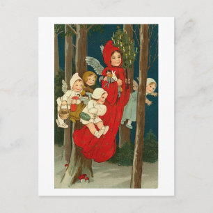 Vintage Angels at Night Card