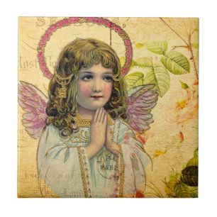 Vintage Angels Ceramic Tile