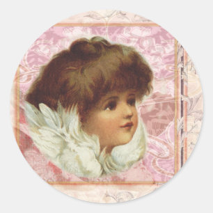 Vintage Angels Classic Round Sticker