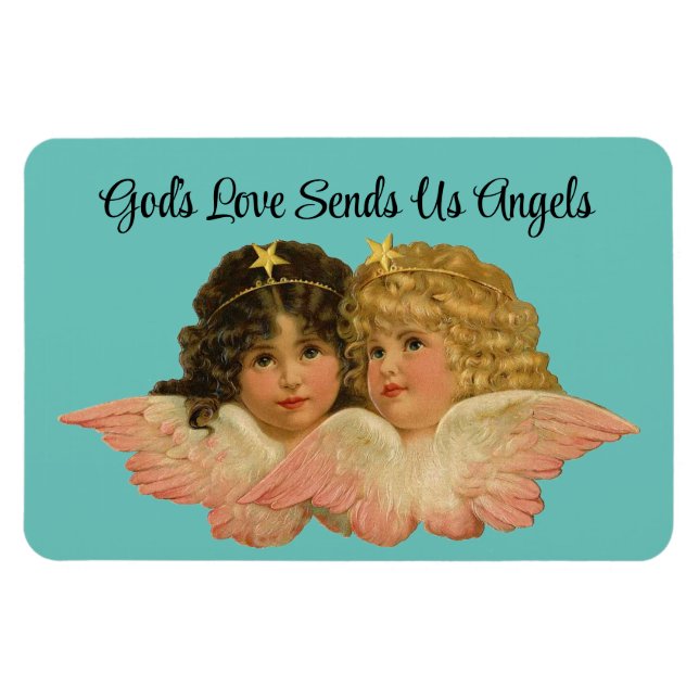Vintage Angels Flexible Photo Magnet (Horizontal)