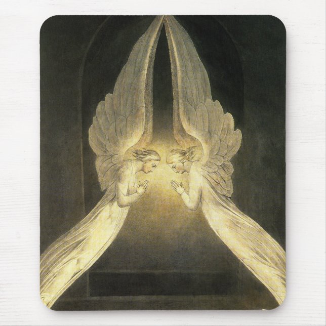 Vintage Angels Hovering Over Jesus Christ Mouse Mat (Front)