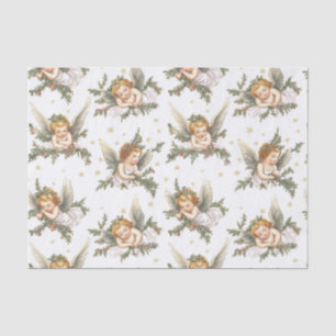 Vintage angels pattern white tissue paper