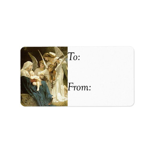 Vintage Angels Serenading Mary Gift Tag (Front)