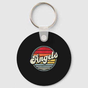 Vintage Angels Sports Name Athletic Text Arch Gift Key Ring