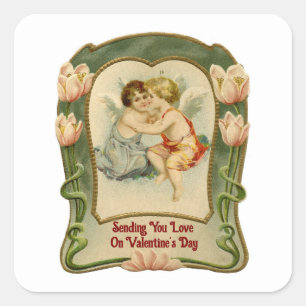 Vintage Angels Valentine's Day Sticker