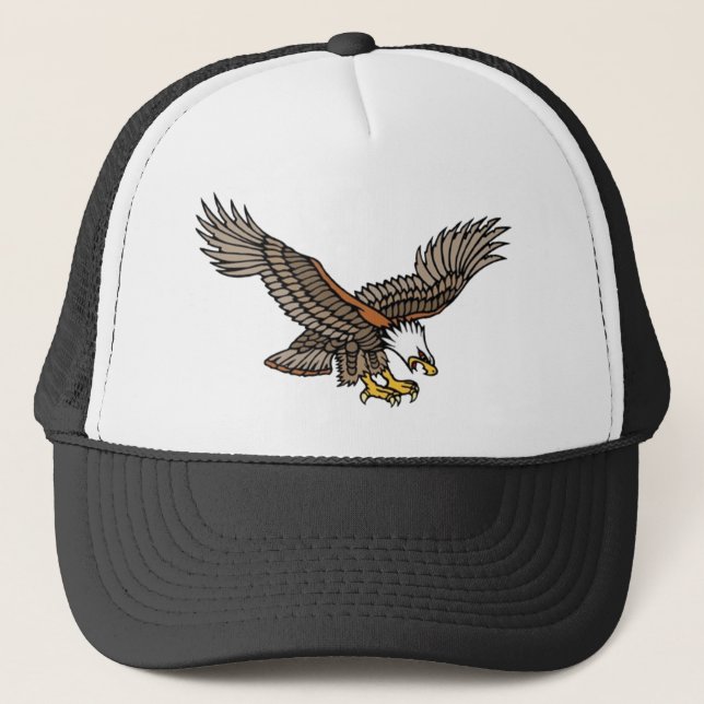 Vintage Angry Eagle Tattoo Art Trucker Hat (Front)