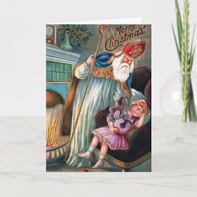 Vintage Angry Santa Christmas Card (Front)