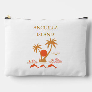 Vintage Anguilla Island Tropical Sunset Large Pouc Accessory Pouch