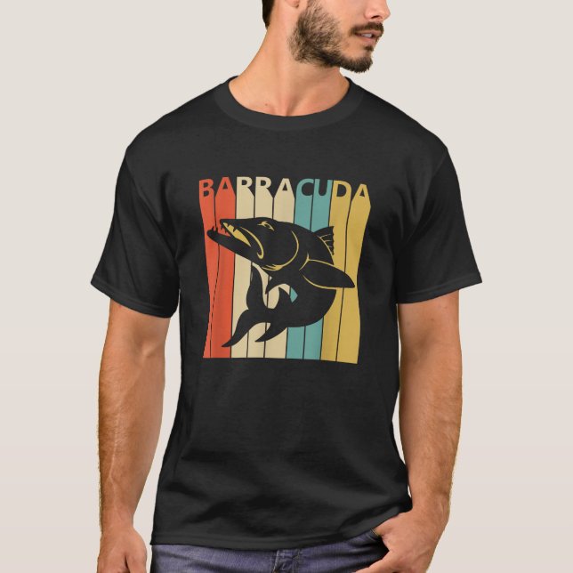 Vintage Animal Barracuda Print T Shirt (Front)