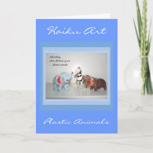 Vintage Animal Customisable Haiku Greeting Card