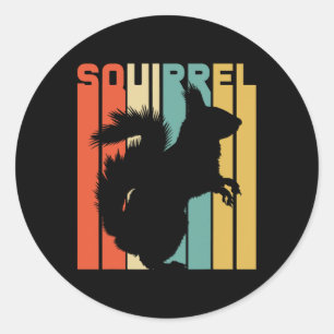Vintage Animal Earth Day Retro Squirrel Classic Round Sticker