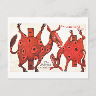 Vintage Animal Paper Doll--Snorzah Postcard