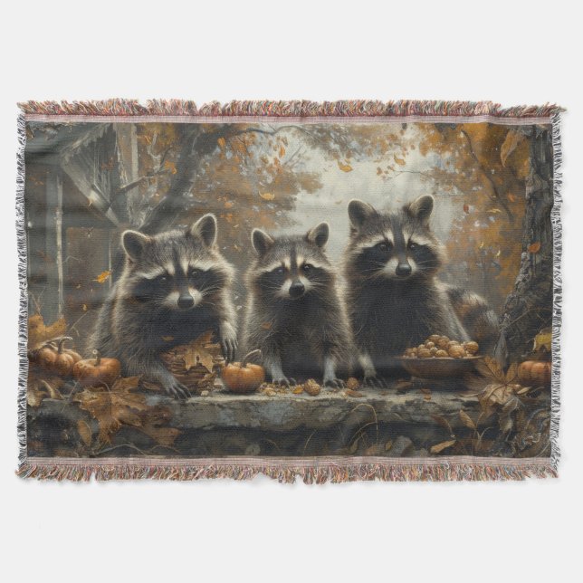 Vintage Animal Scenes Throw Blanket (Front)