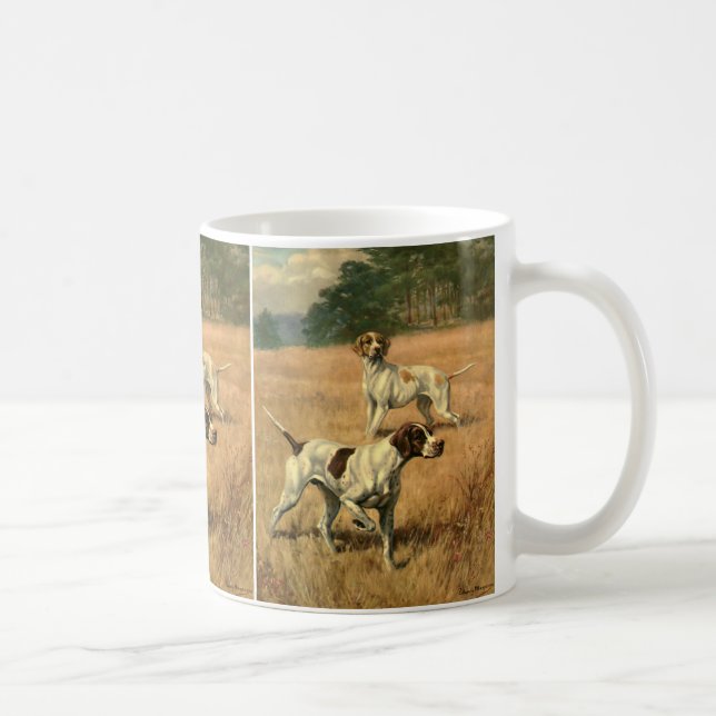 Vintage Animals, English Pointer Hunting Dogs Coffee Mug (Right)