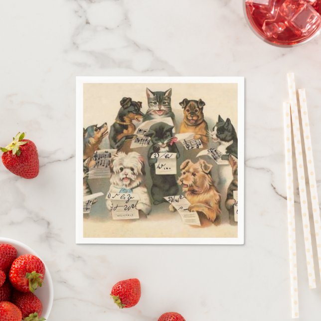 Vintage Animals fun paper napkins (Insitu)