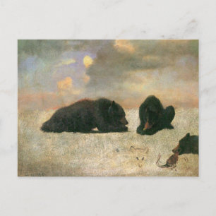 Vintage Animals, Grizzly Bears by Albert Bierstadt Postcard