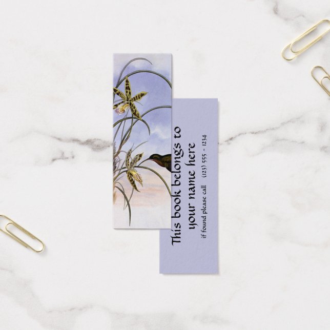 Vintage Animals, Hummingbird Bird Orchid Flowers (Office)