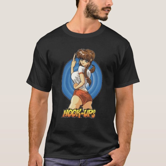Vintage Anime Girl Hook Ups3173png3173 T-Shirt (Front)