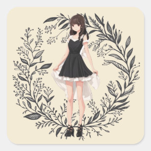 Vintage Anime LBD Sticker - Artistic Expression