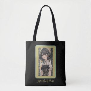 Vintage Anime Little Black Dress LBD Lover's Tote Bag