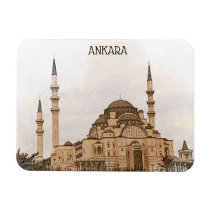 Vintage Ankara Turkey Kocatepe Mosque View Magnet