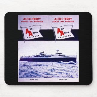 Vintage Ann Arbor Railroad Car Ferry Lake Michigan Mouse Mat