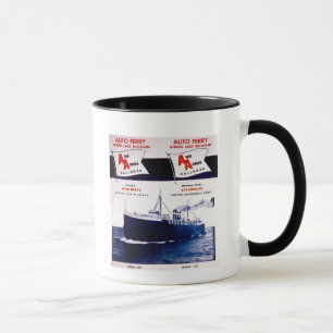 Vintage Ann Arbor Railroad Car Ferry Lake Michigan Mug