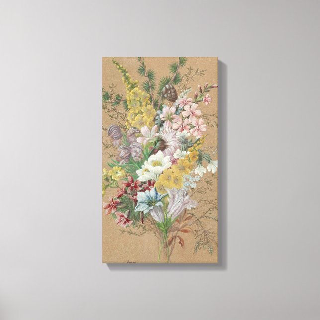 Vintage Anna Stainer-Knittel Alpine Flowers Canvas Print (Front)