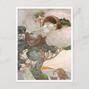 Vintage Anne Anderson Baby in the Tree Top Postcard