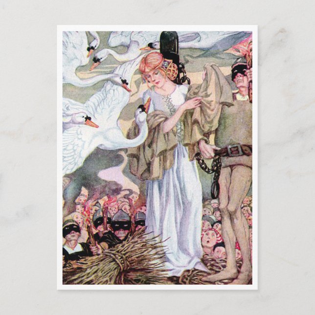 Vintage Anne Anderson Swan Princess Postcard (Front)