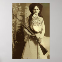 Vintage Annie Oakley Oil Grunge Canvas Print