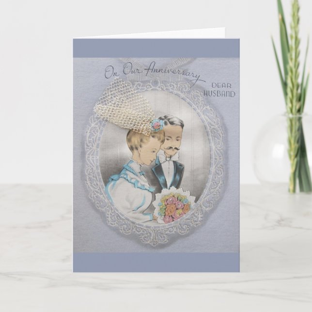 Vintage Anniversary For Husband Greeting Card (Front)