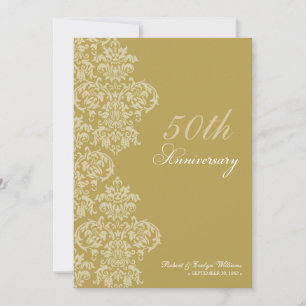 Vintage Anniversary Party Custom Invitation (gold)